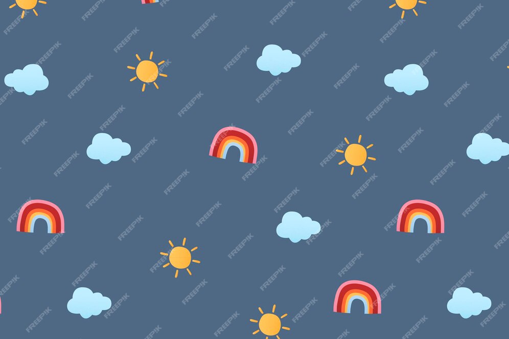 Free Vector | Cute weather pattern background wallpaper, weather vector ...