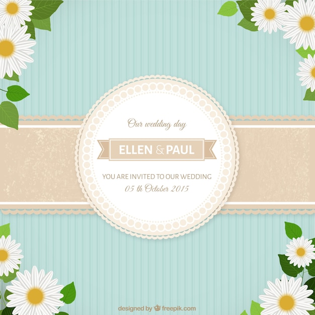Cute wedding invitation vector