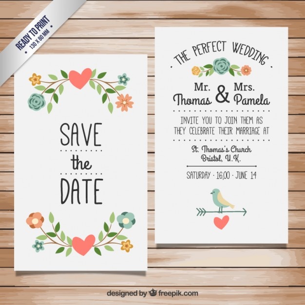 free-vector-cute-wedding-invitation