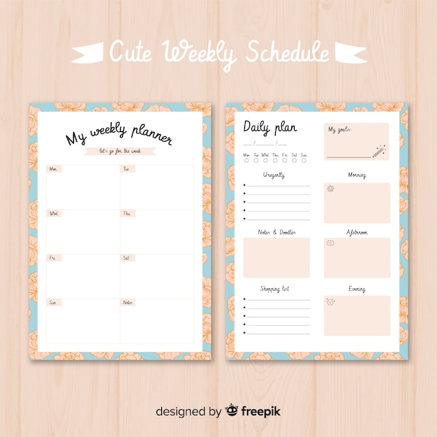 Weekly Plan Sheet Template from image.freepik.com