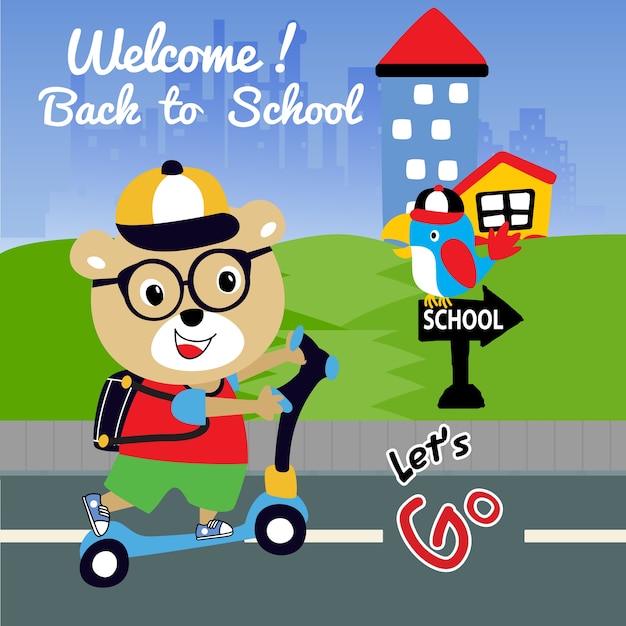 Premium Vector Cute Welcome Back To School Cartoon