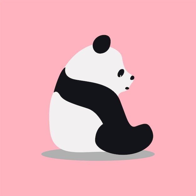Cute wild giant panda cartoon illustration Vector | Free ...