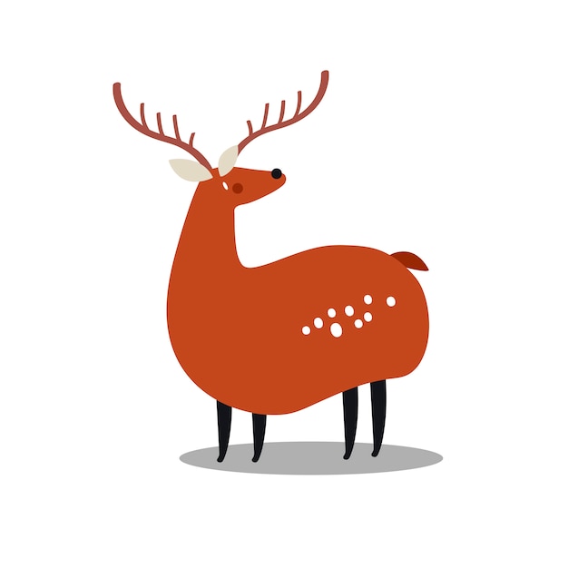 かわいい野生の鹿の漫画のイラスト 無料のベクター