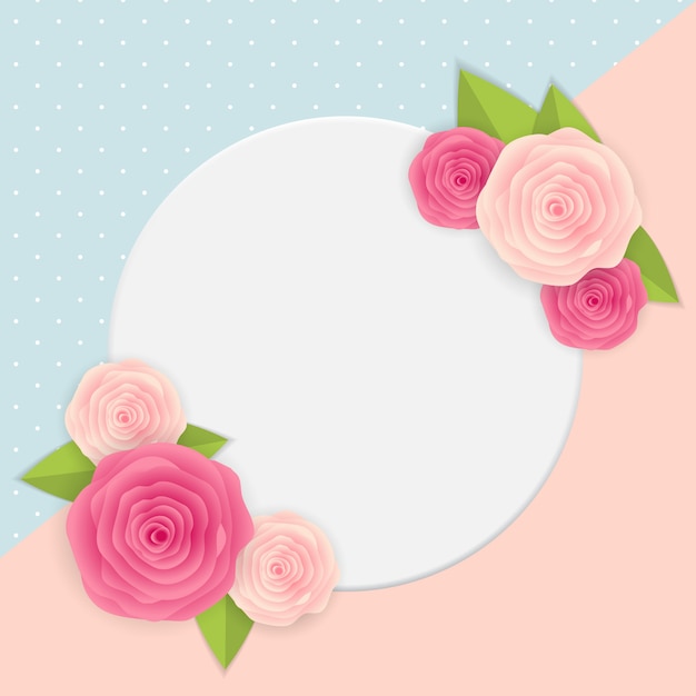 Cute with frame and flowers. illustration | Premium Vector