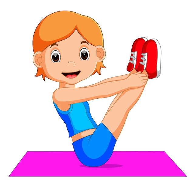 Premium Vector | Cute woman character doing yoga