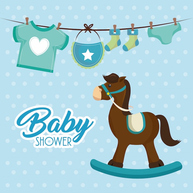 cute-wooden-horse-baby-shower-card-free-vector