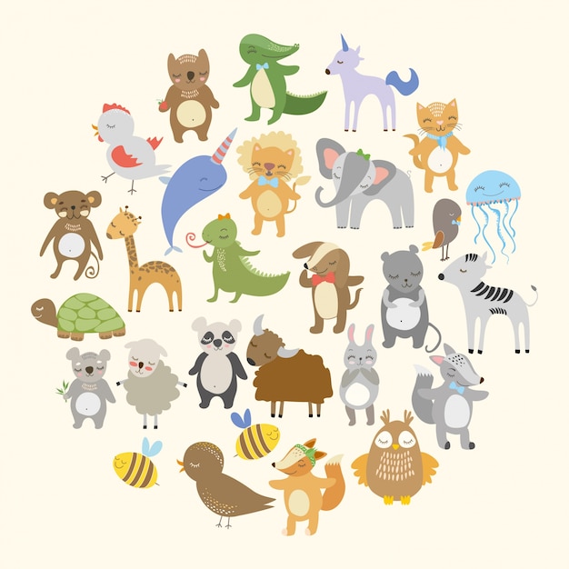 Download Cute woodland animals Vector | Free Download