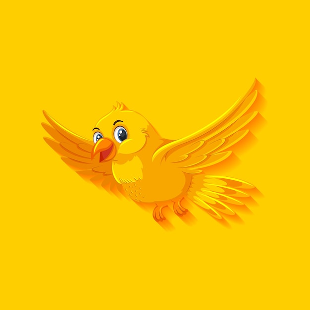かわいい黄色い鳥の漫画のキャラクター プレミアムベクター