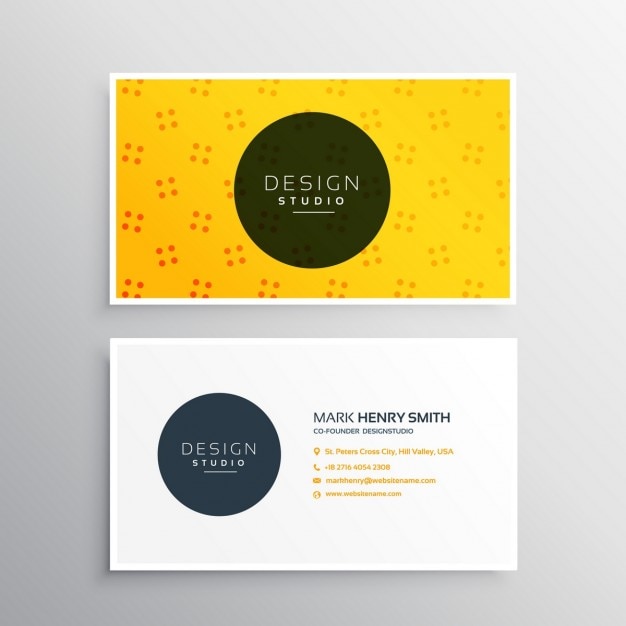 Cute yellow business card