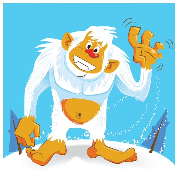 Premium Vector Cute Yeti Cartoon Vector