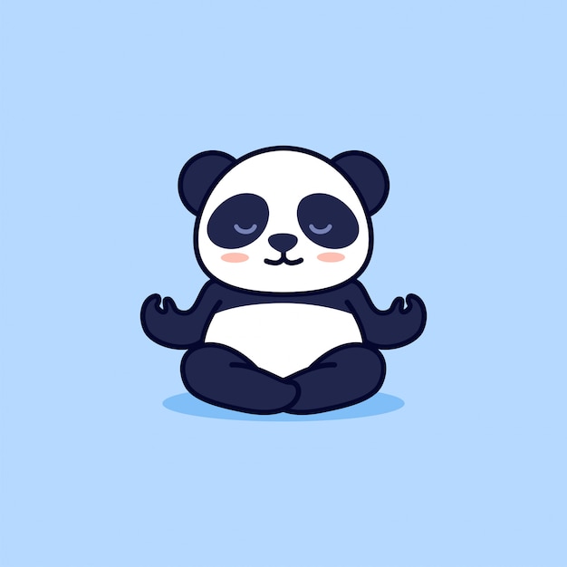 Premium Vector | Cute yoga panda
