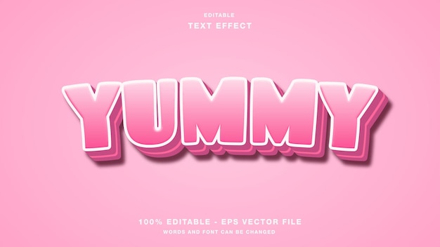 Premium Vector | Cute yummy pink editable text effect