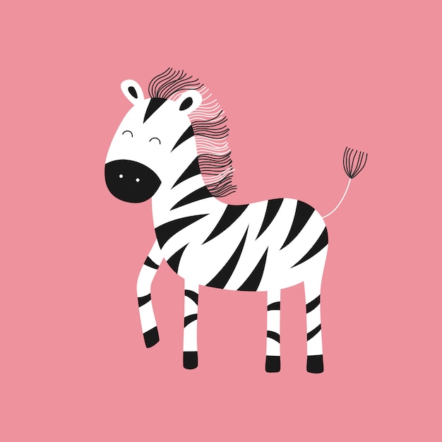 Premium Vector Cute Zebra Hand Drawn Illustration