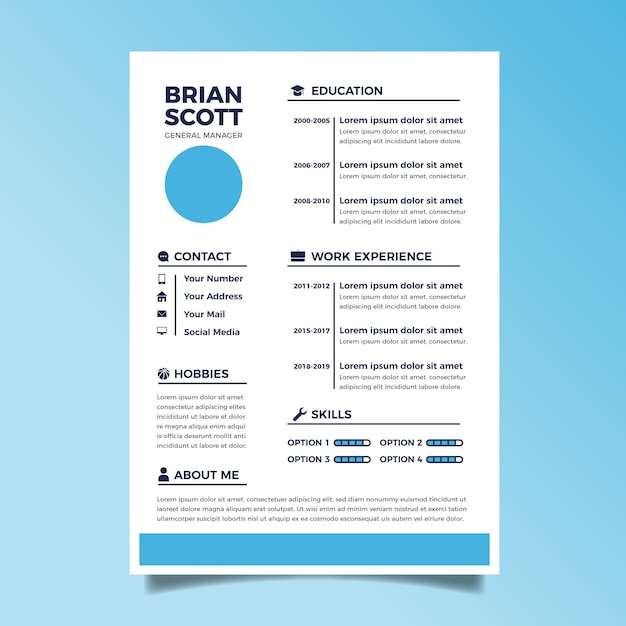 Cv concept modern template | Free Vector