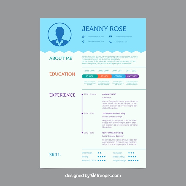cv template with infographic data vector