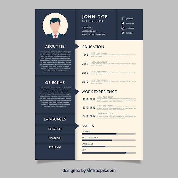 Free Vector Cv Design Template