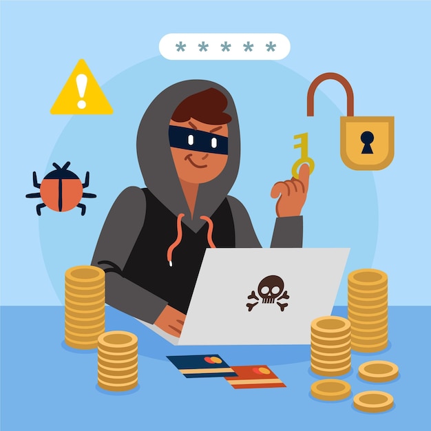 Free Vector | Cyber attack concept with hacker