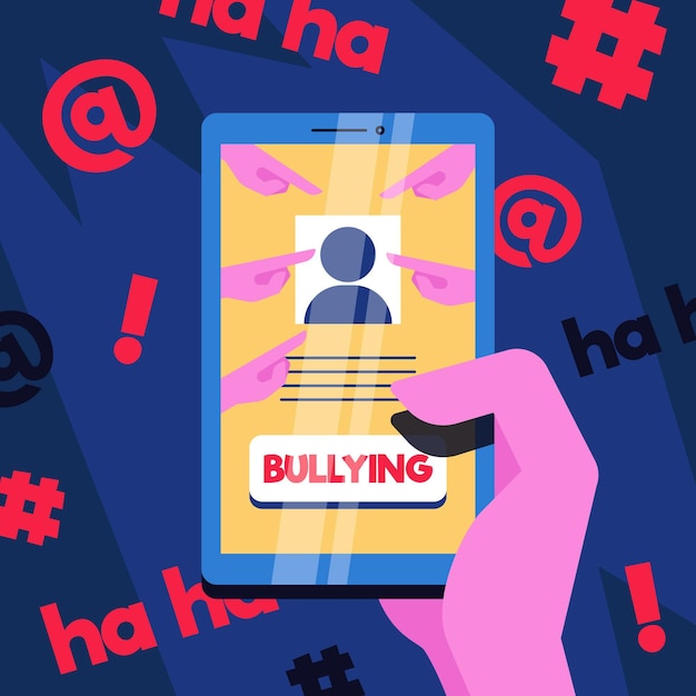 Free Vector Cyber Bullying Concept 6854