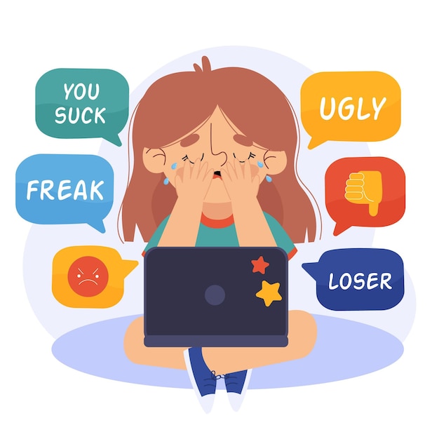 Cyber bullying concept | Free Vector