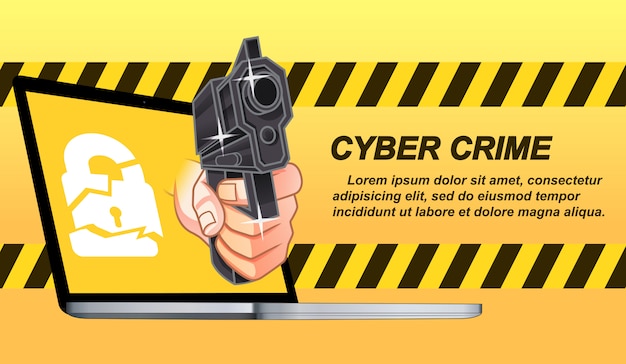 Premium Vector | Cyber crime in cartoon style.