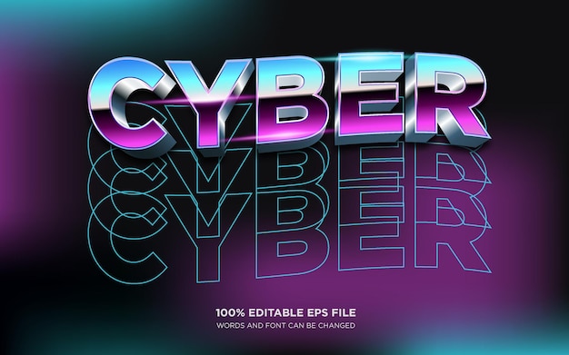 Premium Vector | Cyber editable text style effect