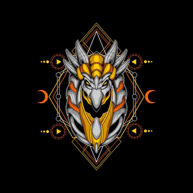 Premium Vector | Cyber horus sacred geometry