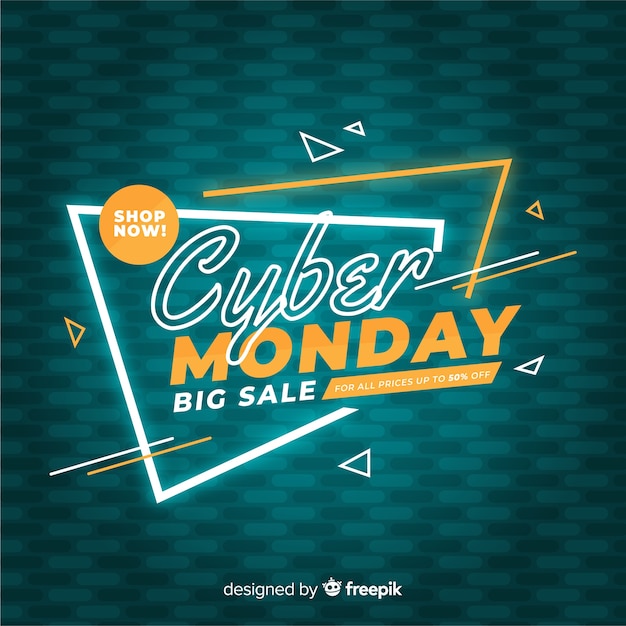 Cyber monday concept in flat design Free Vector