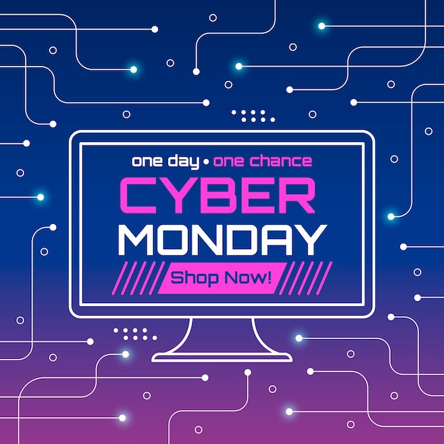 Free Vector | Cyber monday concept in flat design