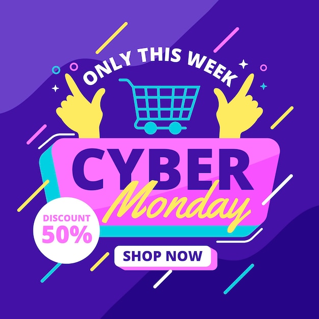 Free Vector | Cyber monday concept in flat design