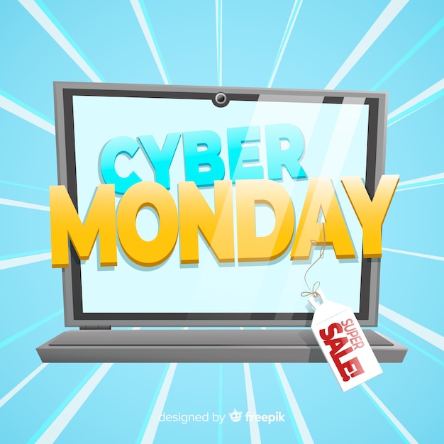 Free Vector | Cyber monday concept with computer