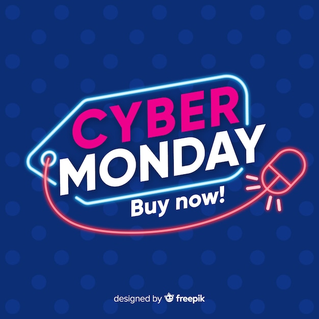 Cyber monday concept with flat design background Vector | Free Download