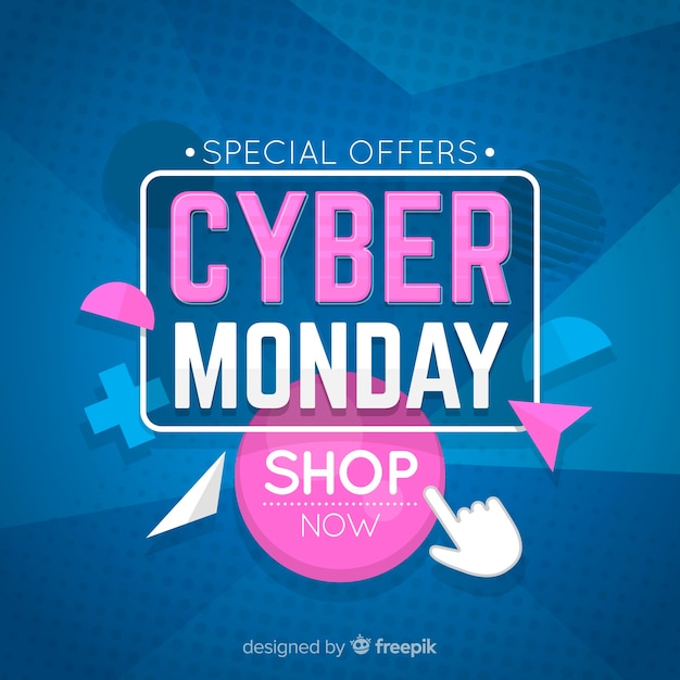 Free Vector | Cyber monday concept with flat design background