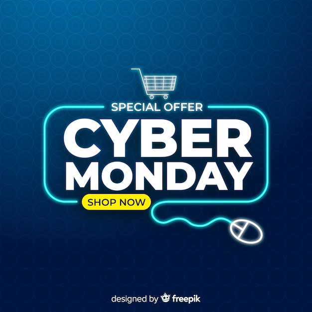 Premium Vector Cyber monday concept with flat design background