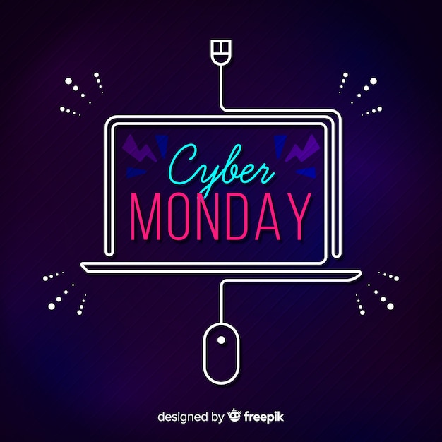 Free Vector | Cyber monday concept with flat design background