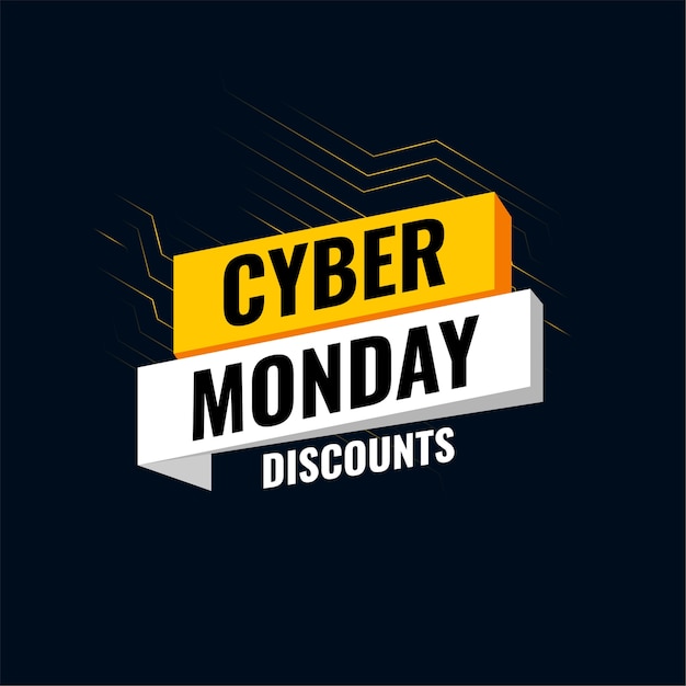 Free Vector Cyber monday deals tech signboard