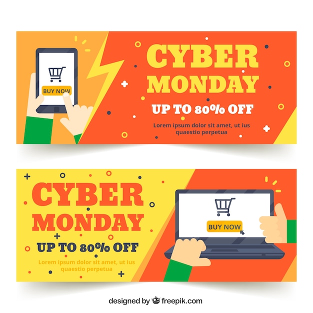 free-vector-cyber-monday-discount-banners