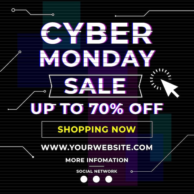 Free Vector | Cyber monday flyer square