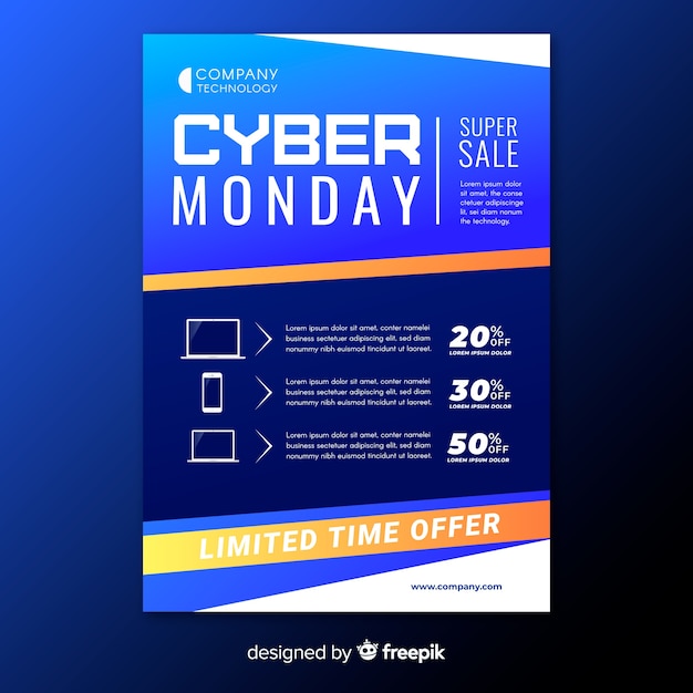 Cyber monday flyer with sale offers Vector | Free Download