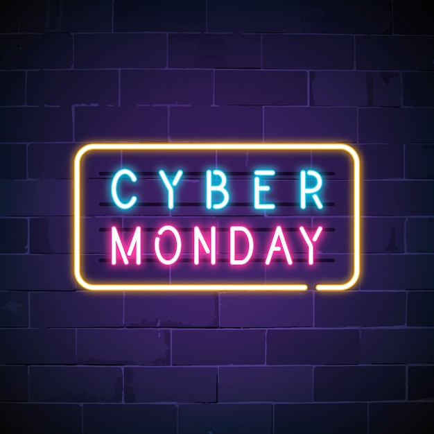 Free Vector | Cyber monday neon sign