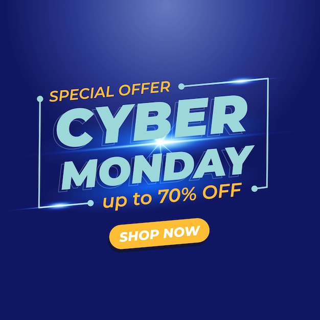 Premium Vector | Cyber monday sale banner with light effect