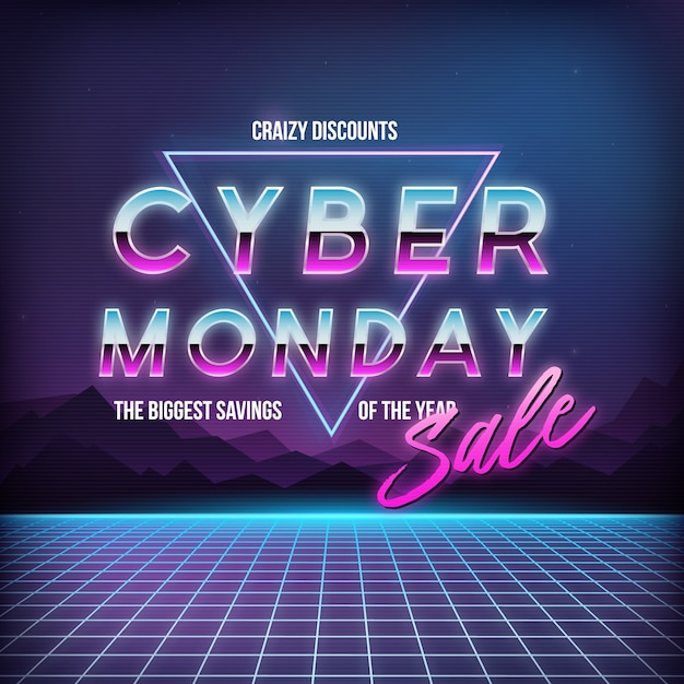 Premium Vector Cyber monday sale banner.