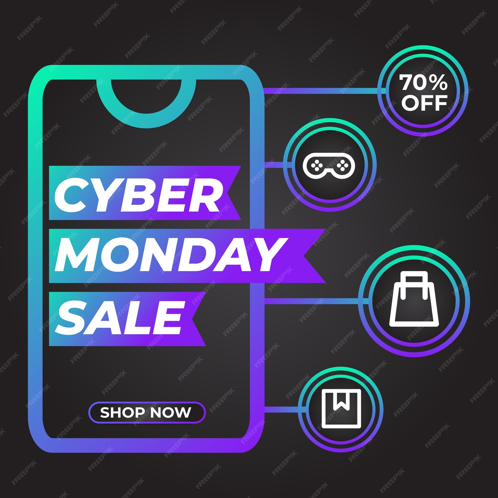 Premium Vector Cyber monday sale social media post promotion