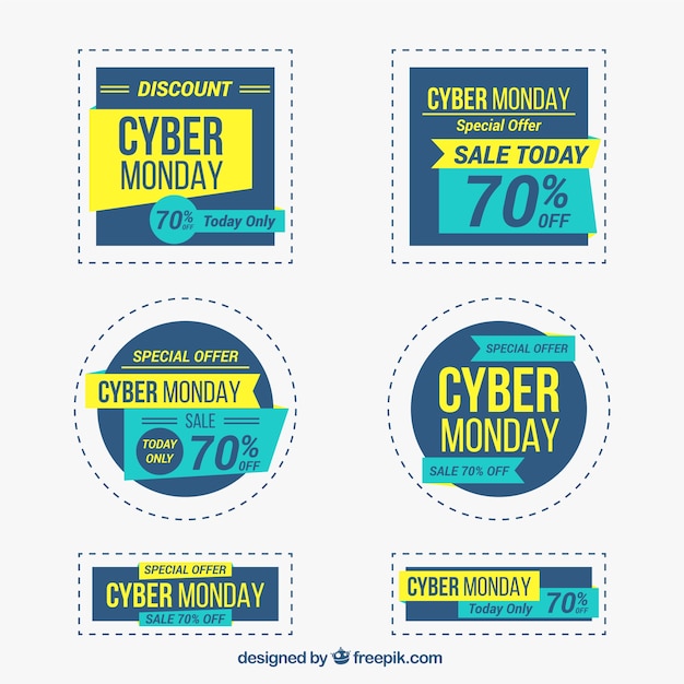 Premium Vector | Cyber monday sales labels