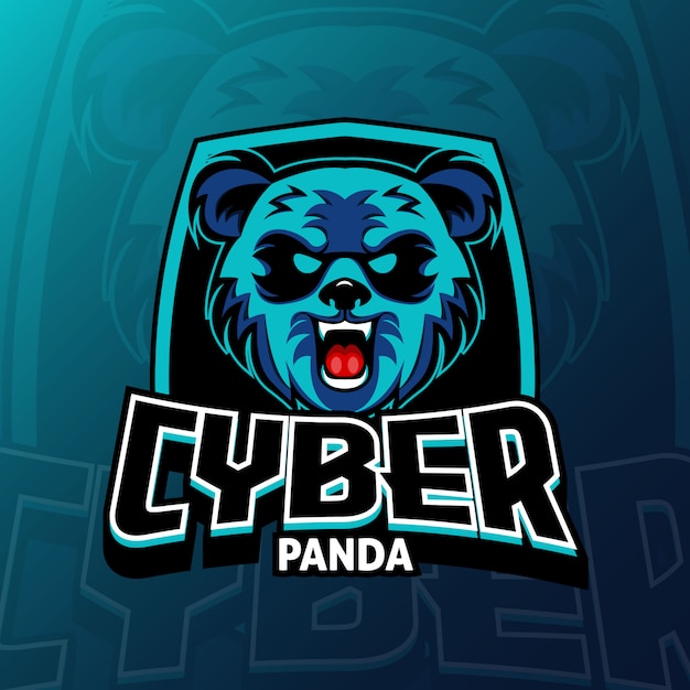 Premium Vector Cyber  panda esport logo  gaming 