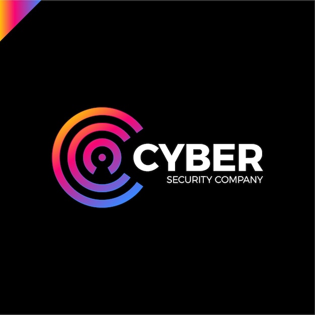 Cyber security and defender line letter c logotype Premium Vector