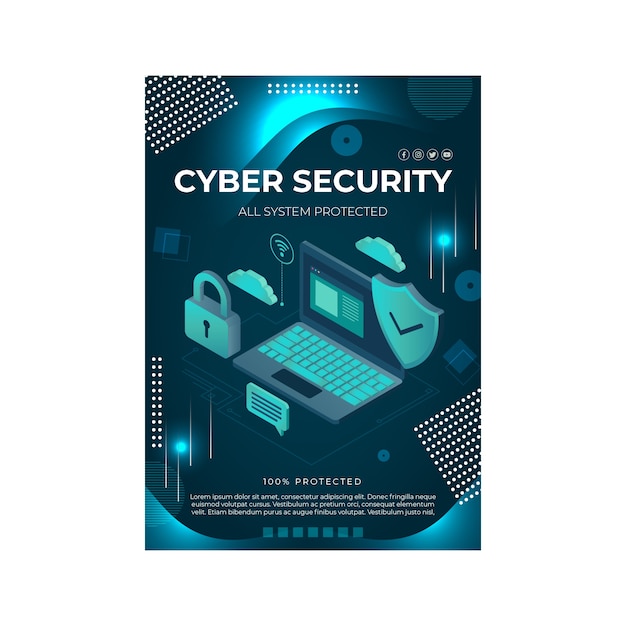 free-vector-cyber-security-flyer-template