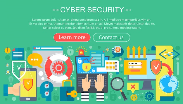 Premium Vector | Cyber Security Infographics Template Design