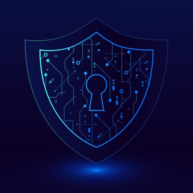 Premium Vector Cyber Security Technology Concept Shield With