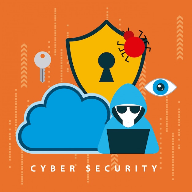 Cyber security technology illustration Vector | Free Download