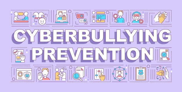 Premium Vector | Cyberbullying prevention word concepts banner